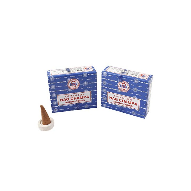 Satya 01431 Nag Champa Incense Dhoop Cones, 12 Packs x