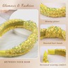 Xepeelo Yellow Glitter Knotted Headband Summer Knot Hair Bands Fashion