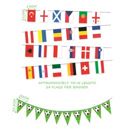 1 European Cup Flag, 1 Football Pennant, European Cup Football Decoration, Football Championship Bunting