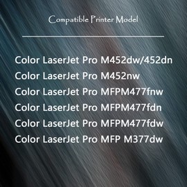 TG Imaging 5-Pack 2B/C/Y/M Replacement for HP 410A Toner Cartridge CF410A CF411A CF412A CF413A Color Combo Set (Extra Black) for HP Pro MFP M477fnw M477fdw M477fdn M452nw M452dn M452dw M377dw Printer