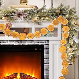 Benwanfee 10 Feet Orange Slices Garland for Christmas Tree Christmas Rustic Garland Orange Slice Garland Farmhouse Dried Orange Slices Hanging Garland for Christmas Home Decorations