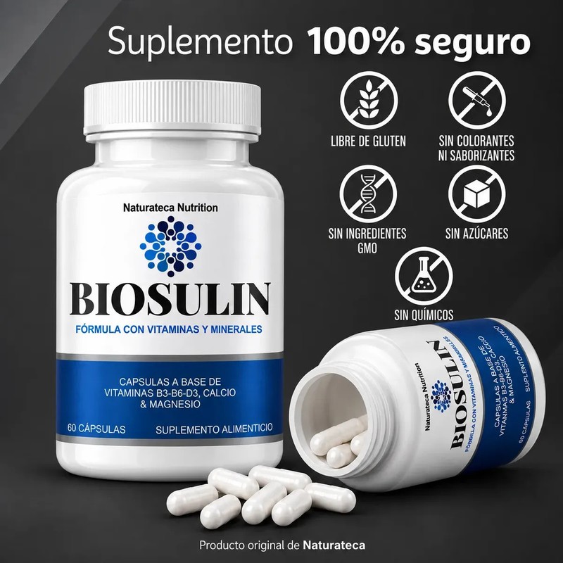 Biosulin 1 frasco con 60 cápsulas Vitaminas y más