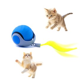 KumCinm Interactive Cat Toys Ball for Indoor Cats, Interactive Rolling Small Dog Cat Toys Automatic Self Moving, 360°,Electric Balls，Fast Rolling，Smart Automatic Rolling Pet Ball (Blue)
