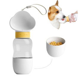 GCFTIFF Dog Water Bottle with Food Container,Travel Water Bowl, Multifunctional 2 in 1 Portable Pet Dispenser, Pet Cat Water Bottle Leak Proof Water,Suitable for Outdoor Walking and Hiking for Pets