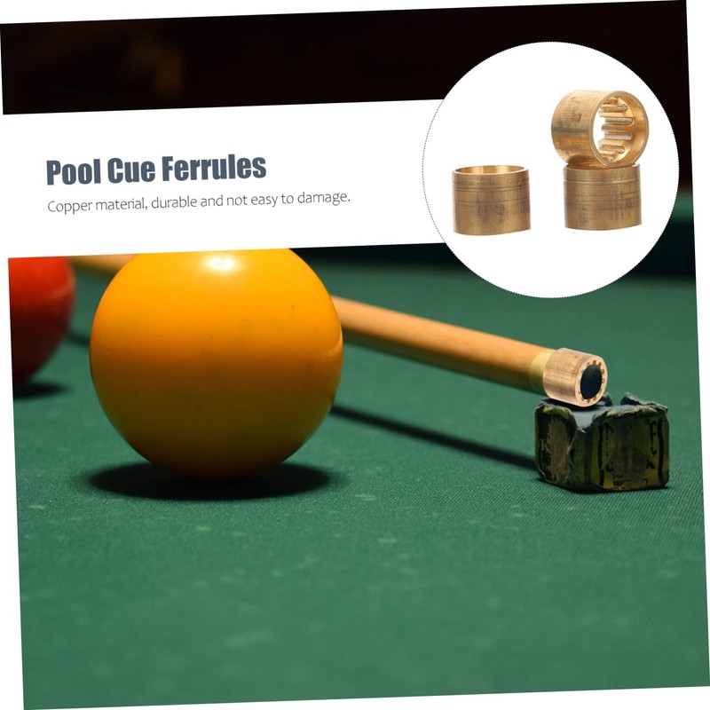 Totority 20Pcs Snooker Copper Hoops Billiard Replacement Ferrules for Pool