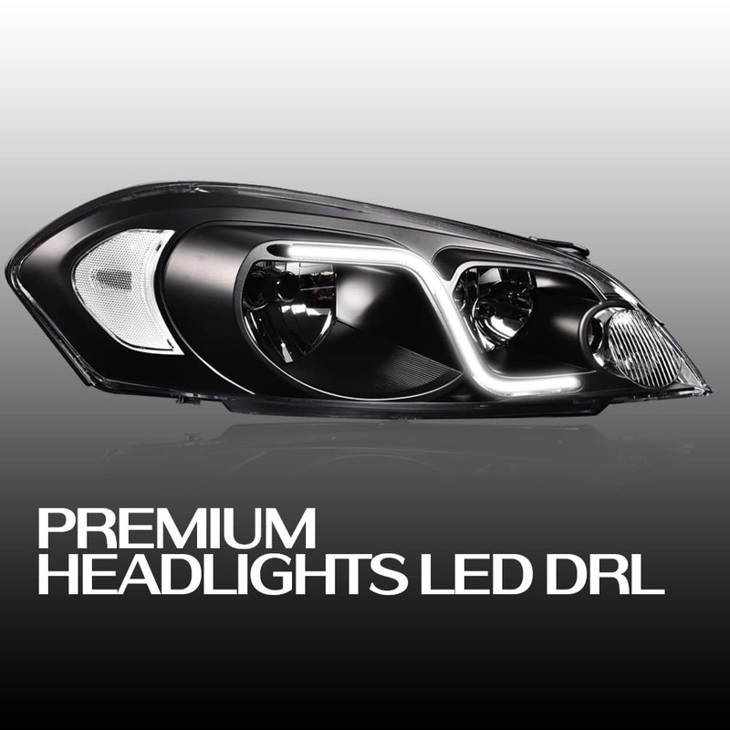 PIT66 LED DRL Headlight, Compatible with 2006-2013 Chevy Impala /2014-2016