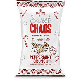 Sweet Chaos Handmade Kettle Corn - Peppermint Crunch Flavor - Holiday Candy - Made with Cane Sugar and Sea Salt - Net Wt. 1.5 oz (Pack of 3)