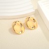ENSKEFEN Gold Statement Chunky Stud Earrings for Women Geometric Oval