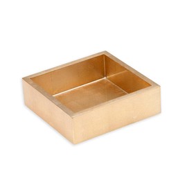 Caspari Lacquer Cocktail Napkin Holder in Gold - 1 Each