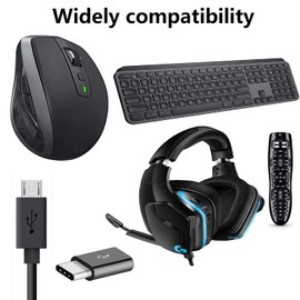 KQWOMA Replacement Charging Cord, USB Charger Cable Compatible with Wireless Headsets, Keyboards, Mouse, Webcam and More Devices