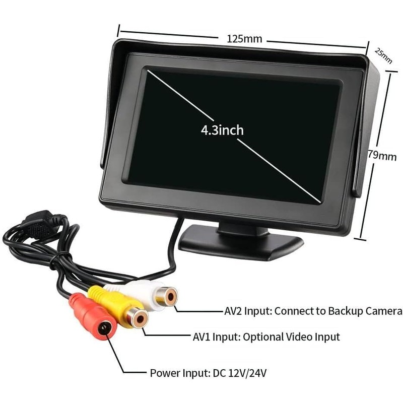 LEDON 4.3" HD Monitor Reverse Camera Rear View Backup Parking