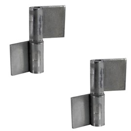Gedotec Hinges for Welding, Pack of 2, Weld-On Tape for Metal Doors, Weld-On Hinge Height 80 mm, DIN Left, Heavy Duty Hinge for Garden Gates and Machines, Gate Hinge for Steel Gates