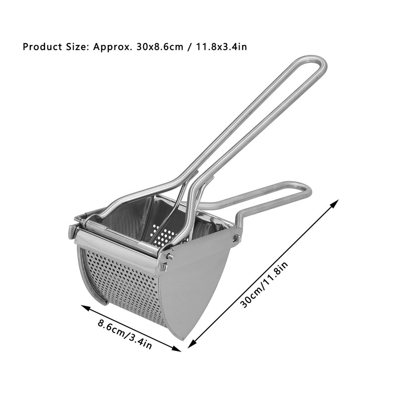 Stainless Steel Manual Potato Presser Ricer Crusher Fruit Lemon Squeezer