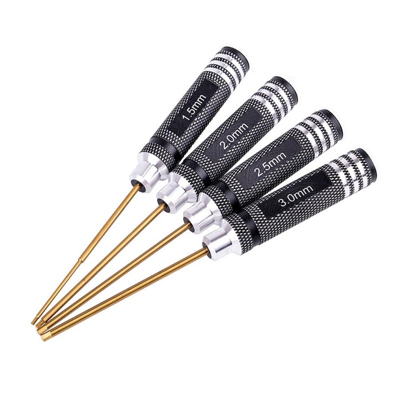 4 Pcs Hex Screw Driver Set, 1.5mm 2.0mm 2.5mm 3.0mm