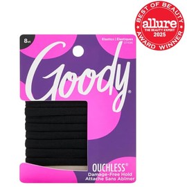 Goody Women's Black Athletique Sweat Stretch Elastics, 8 CT