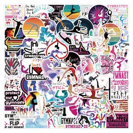 100 Pcs Gymnastics Vinyl Stickers,Gymnastics Graffiti Stickers,Vinyl Waterproof Sticker for Kids Teens Girls,for Phone Laptop Bottles Skateboard Computer Phone Luggage Guitar Gifts Sticker