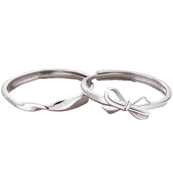 Nicoiro NSPR137 Pairing Ribbon, Made by S925, Matching Couple, Metal