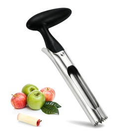 Apple Corer Remover, Stainless Steel Apple Corer with Serrated Blade & Ergonomic ABS Handle, Easy to Use Fruit Core Remover for Apples Pears, Durable Kitchen Tool, Black
