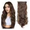 Extensiones De Cabello Natural Ondulado Con Clip 7 Piezas