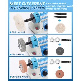 BAOSHISHAN Jewelry Polisher, Bench Buffer Polishing Machine with Accessories, Multi-Function Benchtop Polisher Grinder, 110V for Jewelry, Wood, Amber, Metal, Jade