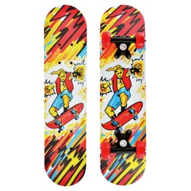 Skateboards, 17 x 5 inch Complete Skateboard for Beginners, 7 Layer Canadian Maple Double Kick Deck Concave Cruiser Trick Skateboard for Little Ones (S12_Power Rider)