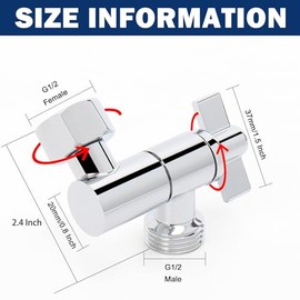 NearMoon Adjustable Shower Head Extension Adapter, SUS304 Stainless Steel Shower Arm Extension Connector for Shower Heads (Chrome Finish)