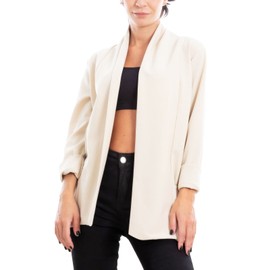 Toocool Blazer VI-80021 Women's Jacket Elegant Casual Basic Single Breasted Spring, beige