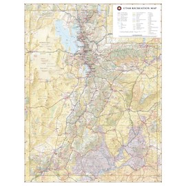 Benchmark Maps: Utah Recreation Wall Map - 26 x 33 inches