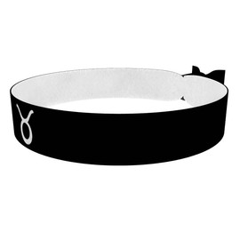 Stier Sternzeichen Symbol schwarz Stoffarmband - Wasserfestes Satin Armband - Handgemachtes Zodiac Armband - Geschenkidee für Stier-Liebhaber - Modisches Accessoire für jeden Anlass