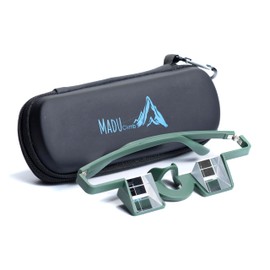 Madu Climb Belay Glasses for Rock & Sport Climbing – Lightweight Prism Glasses for Neck Relief & Clear Belaying with Carry Case (Khaki Green)