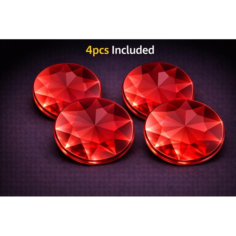 Allstarco 50mm (2") Large Red Ruby Round Flat Back Acrylic