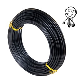 3mm x 20m aluminum craft wire,crafting bendable metal modelling flexible wire weaving,anodized aluminum wire for hobby craft,sculpting,jewelry making,skeleton,floral making-black