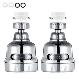 2 unidades de 3 modos ajustables para grifo, accesorio giratorio de 360 grados, para fregadero de cocina, ahorro de agua, boquilla extendida, chapado 