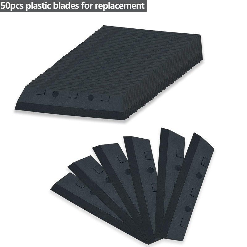 NBTOOL 2Pcs Plastic Razor Blade Scraper with 50Pcs Plastic Razor
