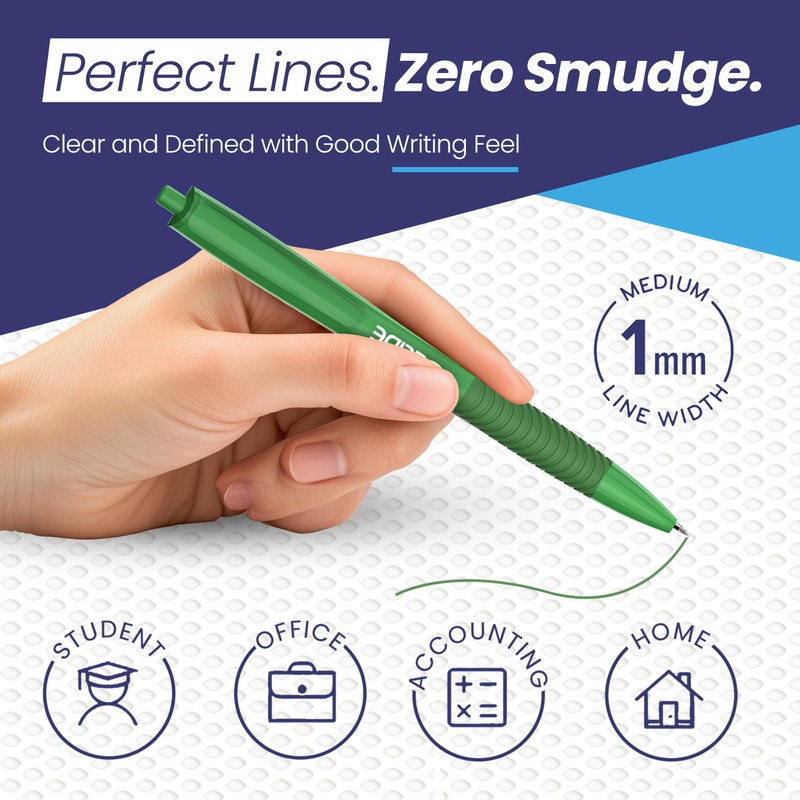 Eziglide Black Retractable Gel Pens, Pack of 5 Pens Black