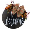 FALL WELCOME Wreath for Front Door Round Hello Hanger with