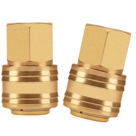 Noosverl Brass 2 Pcs Air Line Hose Fittings 1/4" BSP, Air Line Connectors Air Compressor Accessories for Air Compressors and Air Hose Female