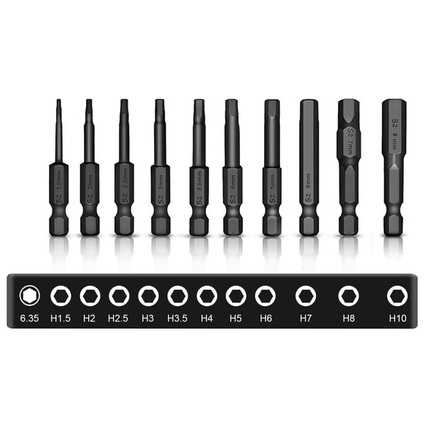 9 Pieces 50 mm Hex Impact Wrench Bits Set Long