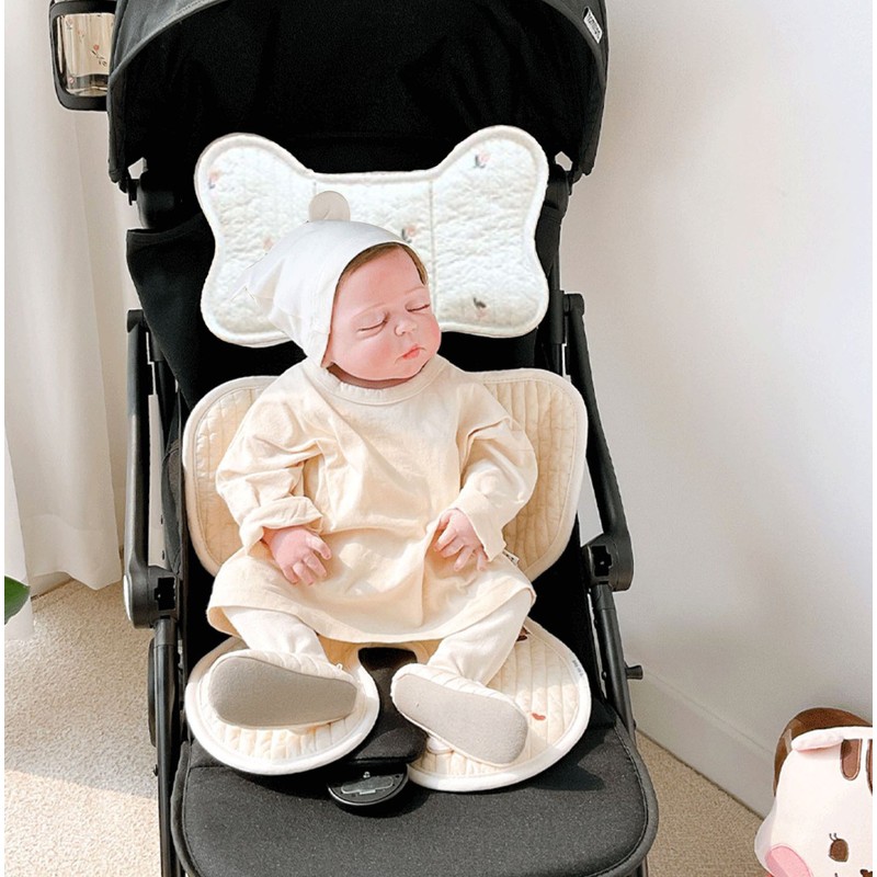 Soft Baby Stroller Seat Cushion Breathable Pure Cotton Infant Car