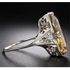 Aimys Vintage Women 925 Sliver Ring Citrine Natural Party Wedding