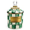 MACKENZIE-CHILDS Demi Enamel Canister, Kitchen Storage Container with Lid, Green-and-White