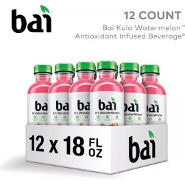 (Pack of 12) Bai Beverage Kula Watermelon Antioxidant Infused Drinks 18floz