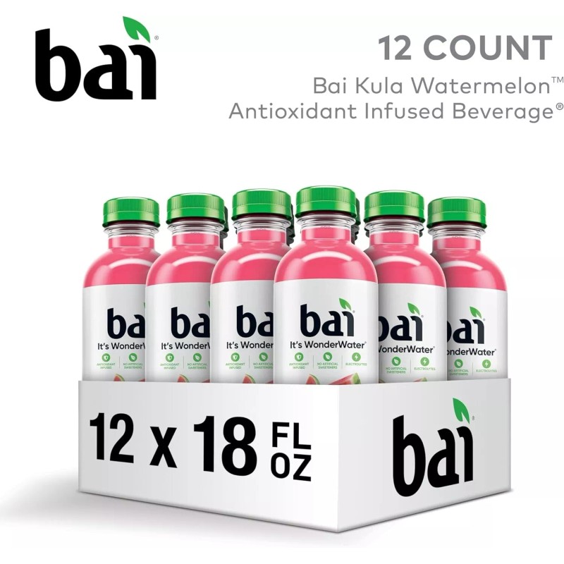 (Pack of 12) Bai Beverage Kula Watermelon Antioxidant Infused Drinks