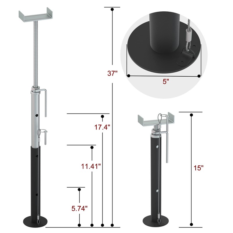 TeukRiGa RV Slide Out Support Jacks, 15"-37" Heavy Duty Slide