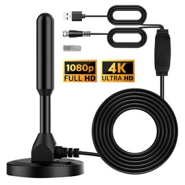JOYORIA Antena de TV Digital, Antena de TV Digital para Interior y Exterior con Amplificador de señal Inteligente, Antena Digital HD Compatible con señales DTMB/ISDB/DVB-T/DMB-T