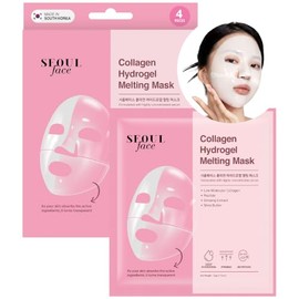DERMAL Mascarilla De Gel De Hidrogel De Colágeno Fundente 4 Unidades - Mascarilla Facial Coreana De Noche - Hidratación Profunda, Reafirmante Y