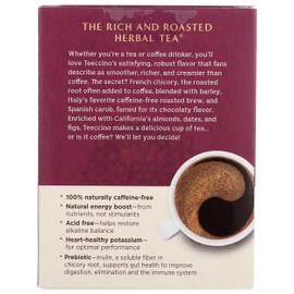 Teeccino Vanilla Nut Herbal Tea - Rich & Roasted Herbal Tea That’s Caffeine Free & Prebiotic For Natural Energy, 10 Tea Bags