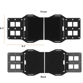 Tactical Cummerbund Extension Wing Side Molle Expander Organizer Wing with Hook and Loop Panel for Tactical Vest (Black)