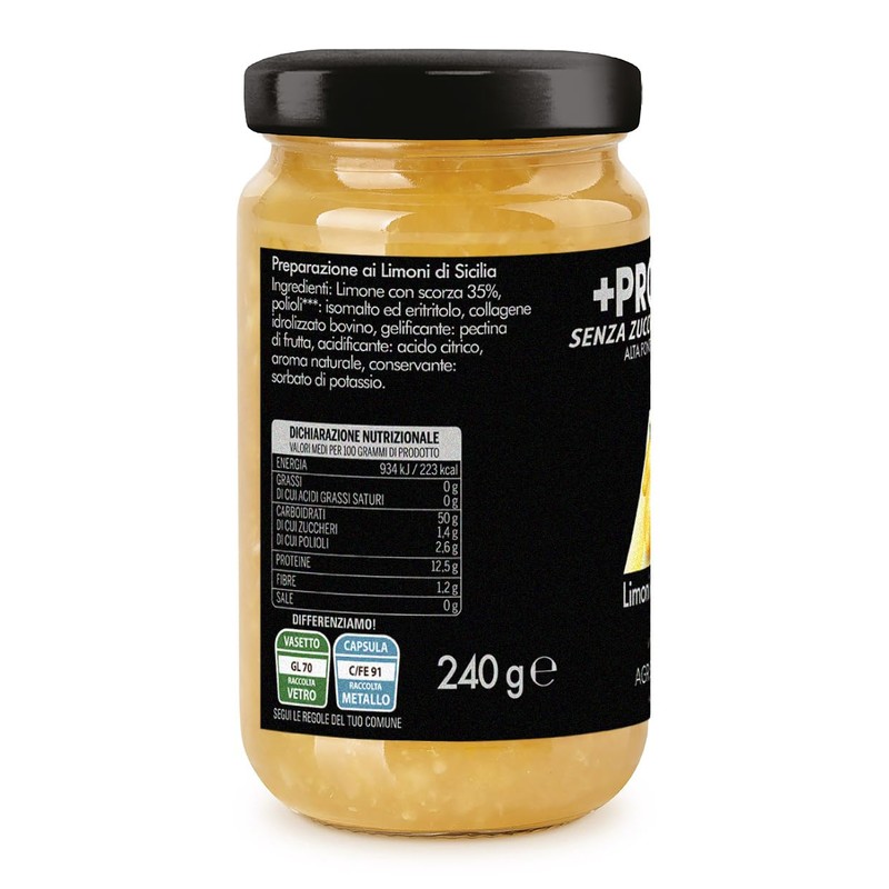 Agrisicilia +Protein Marmellata di Limoni di Sicilia, high protein e