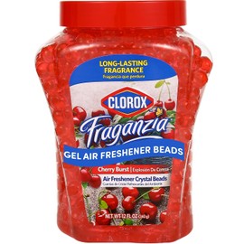 Clorox Fraganzia Air Care Ambientador con cuentas de cristal en aroma a cereza, 12 onzas | Fraganzia ambientador con aroma a cereza Burst para coche o hogar
